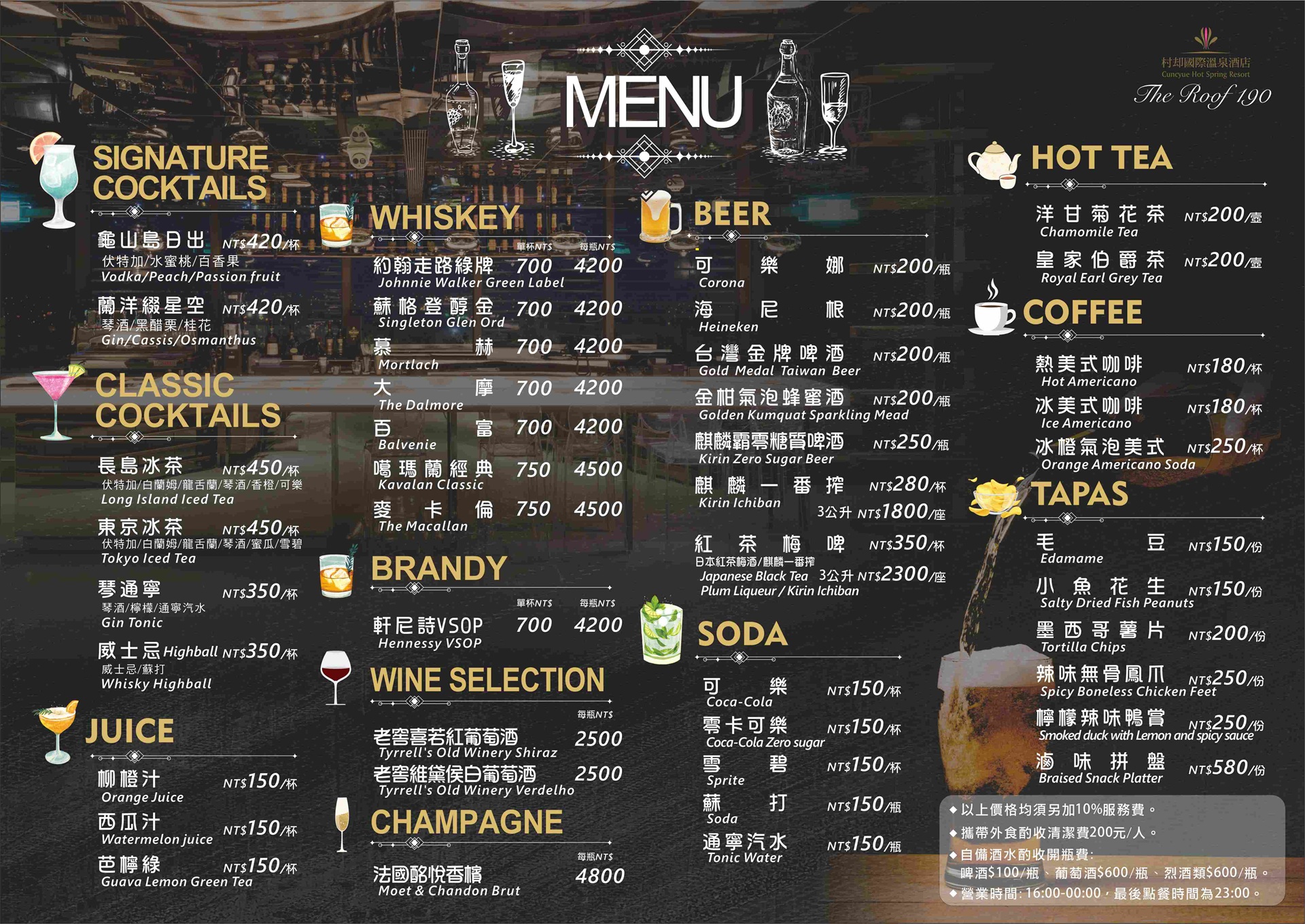 R樓酒吧菜單 R樓酒吧菜單
